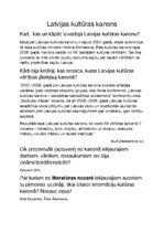 Konspekts 'Latvijas kultūras kanons', 1.