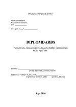 Diplomdarbs 'Оценка экономической и финансовой деятельности фирмы в условиях экономического к', 1.