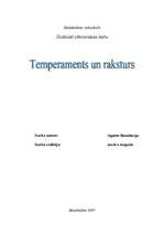 Referāts 'Temperaments un raksturs', 1.