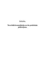 Referāts 'Neverbālā komunikācija un tās praktiskais pielietojums', 1.