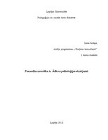 Referāts 'Pusaudžu uzvedība A.Ādlera psiholoģijas skatījumā', 1.