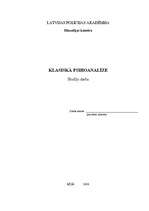 Referāts 'Klasiskā psihoanalīze', 1.