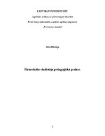 Prakses atskaite 'Pirmsskolas skolotāja agrīnās bērnības pedagoģiskā prakse', 1.