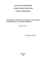 Diplomdarbs 'Sākumskolēnu priekšstatu īpatnības par sociālajām lomām, personības īpašībām un ', 1.