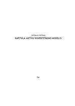 Referāts 'Kapitāla aktīvu novērtēšanas modelis', 1.