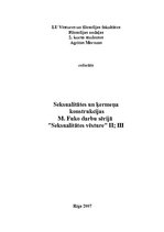 Referāts 'Seksualitātes un ķermeņa konstrukcijas M.Fuko darbu sērijā "Seksualitātes vēstur', 1.