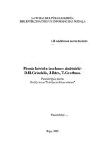 Referāts 'Pirmie latviešu izcelsmes zinātnieki - D.H.Grindelis, J.Bārs, T.Grothuss', 1.
