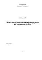 Referāts 'A/S "Baltic International Bank" pakalpojumu un sortimenta analīze', 1.