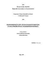 Konspekts 'Ekonomiskās situācijas raksturotāji. Pamatproblēmas makroekonomikā', 1.