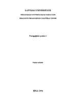 Prakses atskaite 'Prakse pirmsskolas izglītības iestādē bērniem ar redzes traucējumiem', 1.