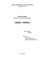 Referāts 'Līderis', 1.