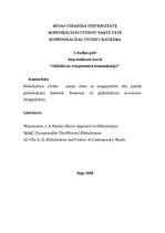 Konspekts 'Globalizētais cilvēks - jaunas elites un marginalizēto tēls, paštēls globalizāci', 1.
