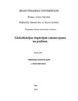 Konspekts 'Globalizācijas vispārējais raksturojums un pazīmes', 1.