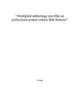 Referāts 'Stratēģiskā mārketinga specifika un pielietojums praksē veikalu tīklā "Boheme"', 1.