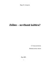 Referāts 'Islāms - nevēlamā kultūra?', 1.