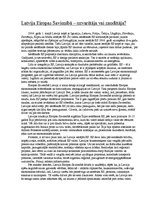 Eseja 'Latvija Eiropas Savienībā - uzvarētāja vai zaudētāja?', 1.