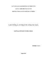 Referāts 'Referāts par etiķeti Francijā', 1.