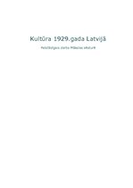 Referāts 'Kultūra 1929.gada Latvijā', 1.