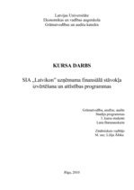 Referāts 'SIA "Latvikon" finansiālā stāvokļa izvērtēšana un attīstības programmas', 1.
