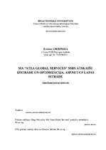 Prakses atskaite 'SIA "Atea Global Services" SSRS atskaišu izstrāde un optimizācija', 1.