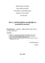 Konspekts 'Metodoloģija, loģika un ētika sociālajos pētījumos', 1.