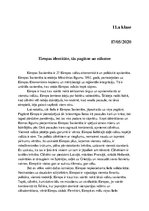 Eseja 'Eiropas identitāte, tās pagātne un nākotne', 1.