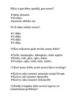 Konspekts 'Dabas resursi. Tests', 3.
