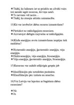 Konspekts 'Dabas resursi. Tests', 4.