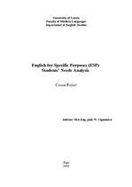 Referāts 'English for Specific Purposes', 1.