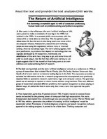Konspekts 'The return of artificial intelligence - article analysis', 1.