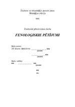 Referāts 'Fenoloģiskie pētījumi', 1.