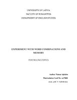 Referāts 'Experiment with Word Combinations and Memory', 1.