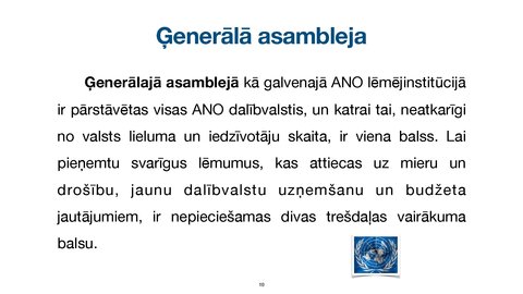 Prezentācija 'Apvienoto Nāciju Organizācijas
tiesiskais statuss un kompetence', 10.