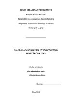 Konspekts 'Valūtas apmaiņas kursi un starptautiskā monetārā politika', 1.