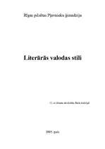 Referāts 'Literārās valodas stili', 1.