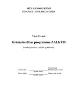 Referāts 'Grāmatvedības programma "Zalktis"', 1.