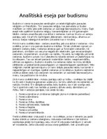 Eseja 'Analītiskā eseja par budismu', 1.