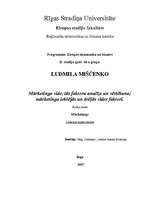 Konspekts 'Mārketinga vide, tās faktoru analīze un vērtēšana', 1.