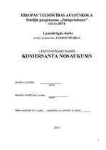 Konspekts 'Komersanta nosaukums', 1.