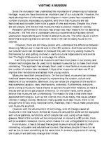 Eseja 'Visiting a Museum', 1.