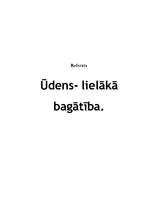 Referāts 'Ūdens - lielākā bagātība', 1.