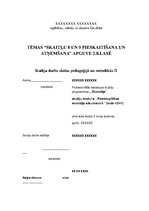 Referāts 'Tēmas "Skaitļu 8 un 9 pieskaitīšana un atņemšana" apguve 2.klasē', 1.