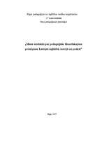 Eseja 'Mans viedoklis par pedagoģiski filosofiskajiem principiem Latvijas izglītībā, te', 1.
