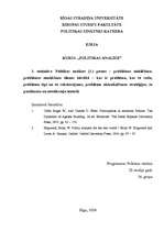 Konspekts 'Politikas analīzes (1.) posms – problēmas meklēšana; problēmas nonākšana dienas ', 1.