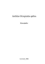 Referāts 'Antīkās Olimpiskās spēles', 1.