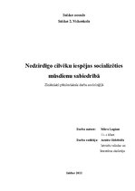 Referāts 'Nedzirdīgo cilvēku iespējas socializēties mūsdienu sabiedrībā', 1.