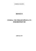 Referāts 'Cesija, tās pielietošana un ierobežojumi', 1.