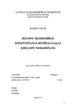 Referāts 'Rulonu skābbarības izmantošanas iespējas gaļas liellopu nobarošanā', 2.
