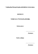 Referāts 'Nepilngadīgo likumpārkāpēju psiholoģiskais raksturojums', 1.