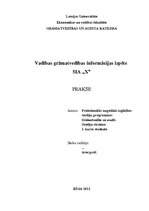 Prakses atskaite 'Vadības grāmatvedības informācijas izpēte SIA "X"', 1.